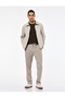 Pocket Detailed Buttoned Pique Fabric Waist Lace up Trousers