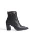 Women's Side Zipper Buckle Detailed Thick Heeled Pointed Toe Casual Boots Jura Black - 3