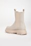 Chelsea Women's Beige Thick Sole Daily Elastic Boots - 5