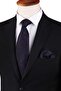 Black - Classic Tie with Plum Blossom Pattern Handkerchief Kk12948