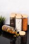 Set of 6 Jumbo Size Glass Food Jars Striped Jar Pulses Storage Container 1500 ml - 3