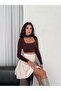 Suede Belted Flared Mini Skirt