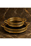 Mirrored Gold 2-Piece Round Tray with Handles, Presentation, Decorative Tray (20 and 25 cm) - 5