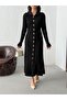Endam Buttoned Dress Burgundy - 3
