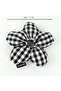 مشبك Scrunchies منقوش يدويًا من القماش القطني - أسود وأبيض - 2