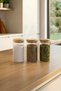 Set of 3 Glass Jars with Bamboo Lids 350 ml - Food Organizer Storage Container (6.5X12 cm) - 3