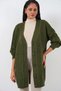 15768 Khaki Hair Knit Pattern Buttoned Hijab Knitwear Cardigan - 3
