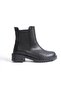 Women's Marta Black Leather Elastic Waterproof Boots - 5