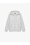 Long Sleeve Hooded Zippered Kangaroo Pocket Sports Sweatshirt - 3