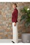 Knitted Blouse with a High Neck, Drawstring Detail at the Front and Slit Detail. - 4