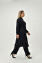 Bürümcük Fabric Shirt Collar Tunic Set Buttoned Along the Length Suitable for Hijab Plus Size - 3