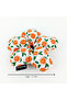 Handmade Orange Patterned White Flower Scrunchie Bun Hair Tie - 2