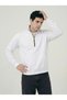 Oversize Gold Zippered White Sweatshirt - 2