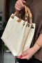 Large Size Hand Knitted Daily Women's Shoulder Bag with 4 Compartments Back Pocket 33X26 cm 2180 - 5
