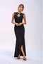 Women's Window Laced Collar Asymmetrical Hem Fish Model Moon Sleeve Stylish Evening Dress Curve Plus Size Night Dress - 6