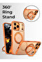 iPhone 17 Pro Max 360° Rotating Ring Stand Magnetic Case Slim Fit Orange - 6