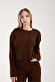 Cardigan Pants Coffee Women's Bottom Top Knitwear Set - 8