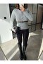 Tri-Ketted Knitted Sweater with Belt and Buttons - 3