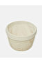 White Metal Round Basket With Fabric - 3