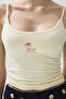 Women's Butter Color Printed Tank Top - 4