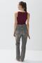 Women's Burgundy Color V-Neck Snap-On Bodysuit - 6