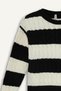 Crew Neck Striped Knitwear Sweater for Girls F2749A825Wn - 5