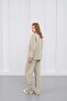 Haki Women's Pique Textured Waist Adjustable O Oversized Jacket Trousers Set - 6