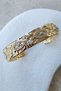 Vintage Steel Clasp Bracelet with Gold Color Eye Shape Stone Detail - 5