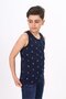 Boy's Printed Basic Crew Neck Undershirt - 2