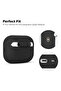 حافظة Apple AirPods Pro الجيل الثاني من السيليكون الفاخر غير اللامع باللون الأسود بدون حزام - 4
