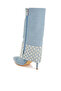 Women Diamante & Rhinestones Denim Boots in Blue - 3