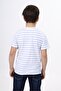 Boy's Printed Crew Neck Short Sleeve Striped T-Shirt - 4