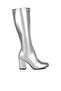 Women Metallic Pleather Long Boots in Silver - 2