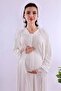 Cotton Maternity and Breastfeeding Set 4 Pieces Effortt - Ecru Color - 3
