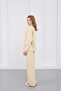 Yellow Women's Pique Textured Waist Adjustable Oversized Jacket Pants Set - 7