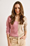 Women's Dusty Rose Camel Blocky Fleece-Lined Loose Blouse Blz-19002519 - 3