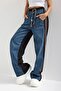 Women's Dark Denim Color 2W5-5 Straight Fit Loose Fit Design Denim Jean - 3