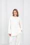 Ecru Women's Embroidery Detailed Oversize Pique Textured Wide Leg Top and Bottom Set - 5