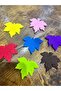 7 Pieces of Colorful Felt Leaf Embroidery Accessory 7X7 cm - 5