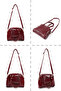 Crinkled Textured Burgundy Shk205 Faux Leather Zippered Single Compartment Adjustable Strap Hand, Arm and Shoulder Bag - 8