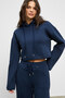 Ayatre Women's Organic Cotton Fleece Lined K Hooded Regular Elastic Waist Navy Blue Top and Bottom Set - 3