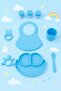 Baby Feeding Set Blue 9 Piece Silicone Food Set – Bpa-Free –