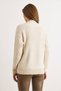 Women's Ecru Mock Neck Braided Hair Oversized Knitwear Sweater Kzk-19001082 - 2