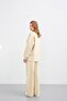Yellow Women's Oversize Pique Textured Wide Leg Top and Bottom Set - 7