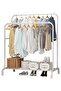 Clothes Organizer And Holder Metal Stand White