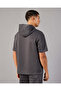 Men Charcoal Hooded Active T-Shirt - 3