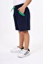 Boy's Printed Elastic Waist Shorts with Pockets - Paneled - 3
