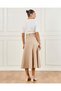 Women White And Beige Knitted Belted Yoke Dress - 3