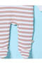 Baby Beige And White Striped Velour Sleepsuit - 4