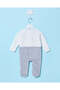 Baby White And Grey Velour Sleepsuit - 3